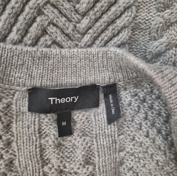 Theory Wool  V-Neck Button Cardigan Size Medium In Excellent Condition - Picture 7 of 8